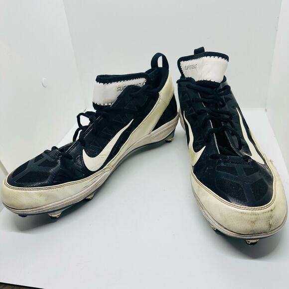 NIKE Men\'s Super Bad Air Black & White Zoom Football Cleats Shoes Size US 13 main image 10